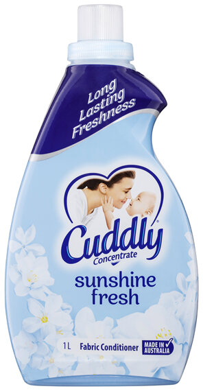 Cuddly Concentrate Liquid Fabric Softener Conditioner, 1L, 50 Washes, Sunshine Fresh, Long Lasting