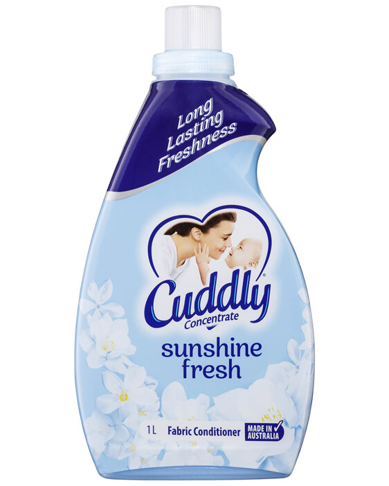 Cuddly Concentrate Liquid Fabric Softener Conditioner, 1L, 50 Washes, Sunshine Fresh, Long Lasting