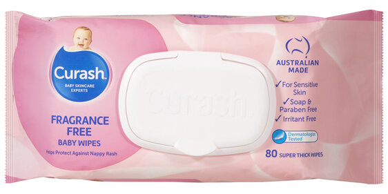Curash Baby Wipes Fragrance Free 80