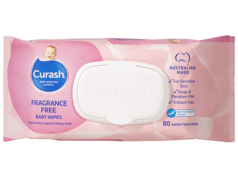 Curash Baby Wipes Fragrance Free 80