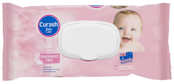 Curash Babycare Fragrance Free Baby Wipes 80 Pack