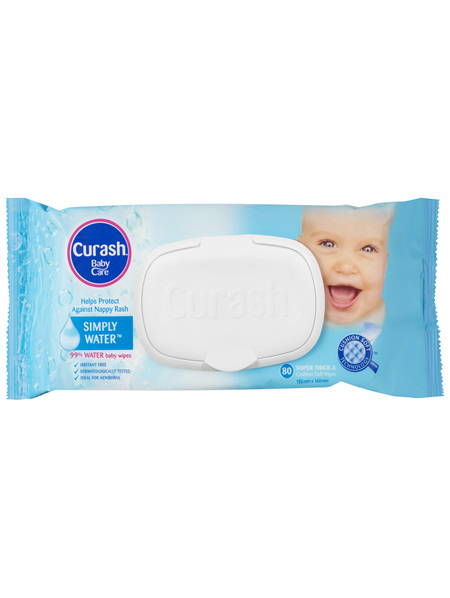Curash Babycare Simply Water Baby Wipes 80 Pack