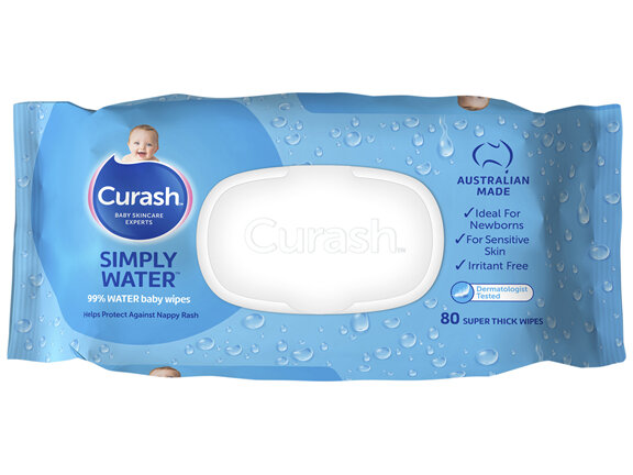 Curash Simply Water Baby Wipes 80 Pack