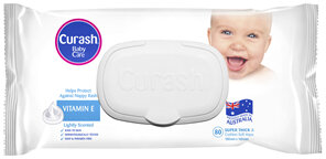 Curash Vitamin E Baby Wipes 80 Pack