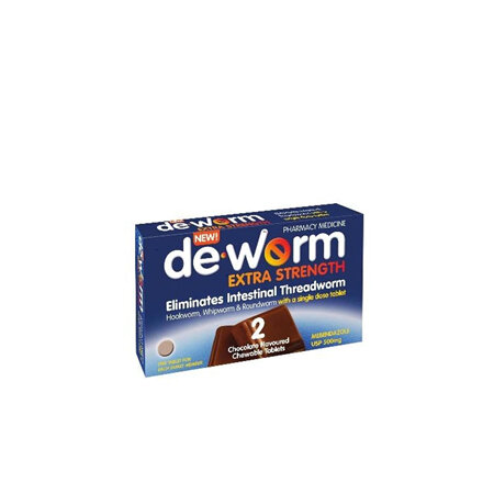 DE-WORM 500mg 2 Tablets Chocolate
