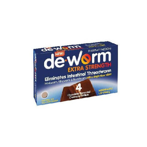 DE-WORM 500mg 4 Tablets Chocolate