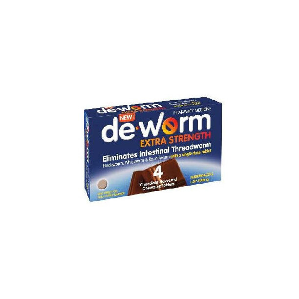 DE-WORM 500mg 4 Tablets Chocolate