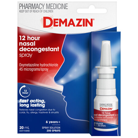 Demazin 12 Hour Nasal Decongestant Spray 20mL