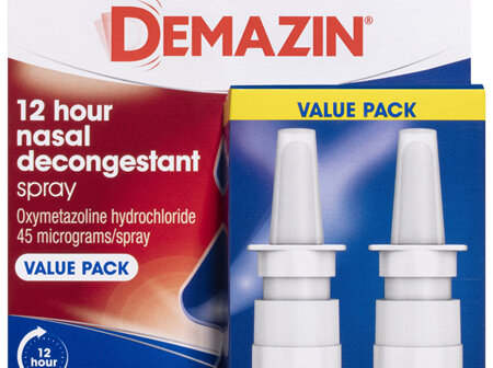 Demazin 12 Hour Nasal Decongestant Spray Value Pack 2 X 20mL