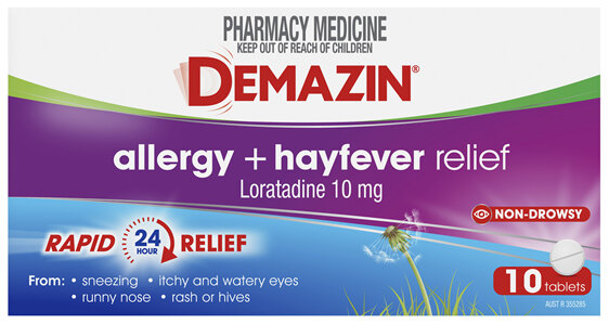 Demazin  Allergy + Hayfever Relief Non-Drowsy 10 Tablets