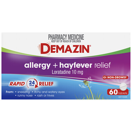 Demazin Allergy + Hayfever Relief Non-Drowsy 60 Tablets