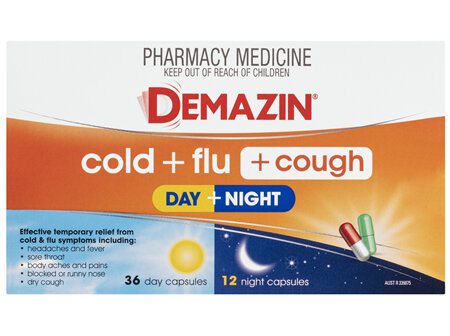 Demazin Cold + Flu + Cough Day + Night 48 Capsules