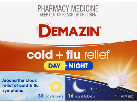 Demazin Cold & Flu Relief Day + Night 48 Tablets