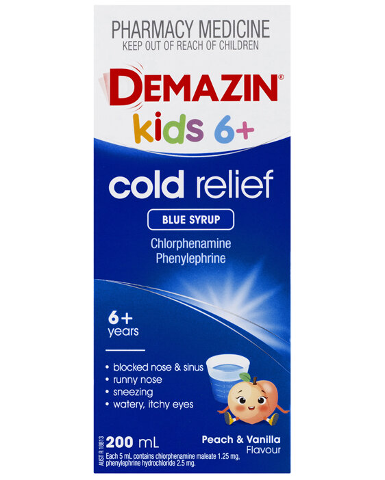Demazin Cold Relief Blue Syrup 200mL