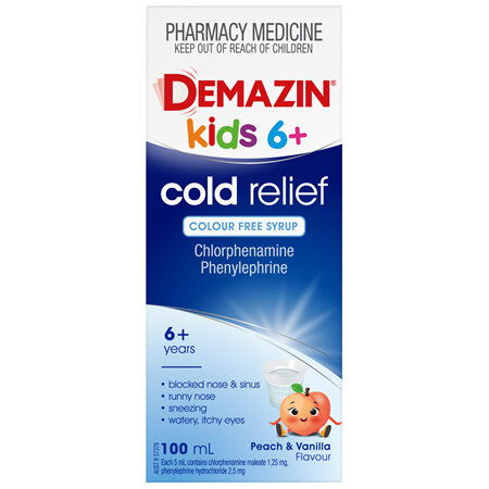 Demazin Cold Relief Colour Free Syrup 100mL
