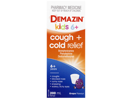 Demazin Kids 6+ Cough & Cold Relief Syrup 200mL