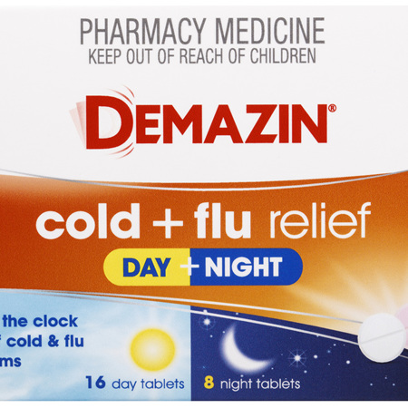Demazin PE Multi-Action Cold & Flu Relief Day & Night 24 Tablets