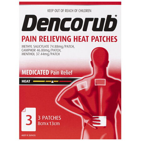 Dencorub Pain Relieving Heat Patches 3 Pack