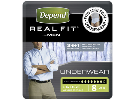 Depend Real Fit For Men Underwear Heavy Absorbency Large 8 Pants
