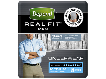 Depend Real Fit For Men's Underwear Medium 8 Pants