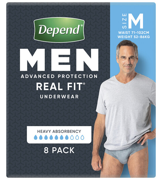 Depend Real Fit For Men's Underwear Medium 8 Pants