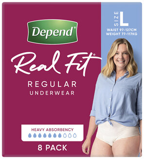 Depend Real Fit For Women Underwear Heavy Absorbency Large 8 Pack