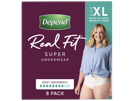 Depend Real Fit Super Underwear XL 8pk