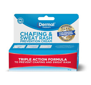 dermal therapy chafing and sweat rash prevention