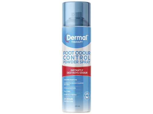Dermal Therapy Foot Odour Control Powder Spray 210mL (New Formula)