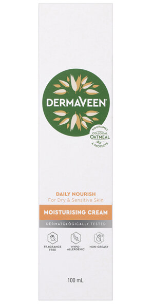 DermaVeen Daily Nourish Moisturising Cream for Dry & Sensitive Skin 100mL