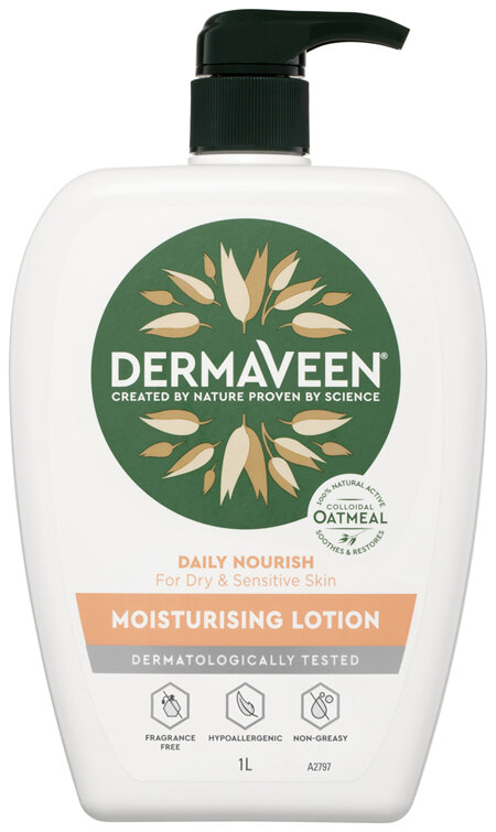 DermaVeen Daily Nourish Moisturising Lotion for Dry & Sensitive Skin 1L