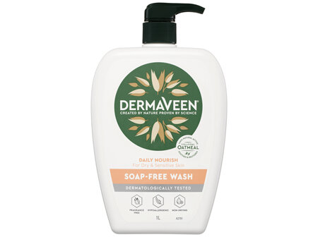 DermaVeen Daily Nourish Soap-Free Wash for Dry & Sensitive Skin 1L