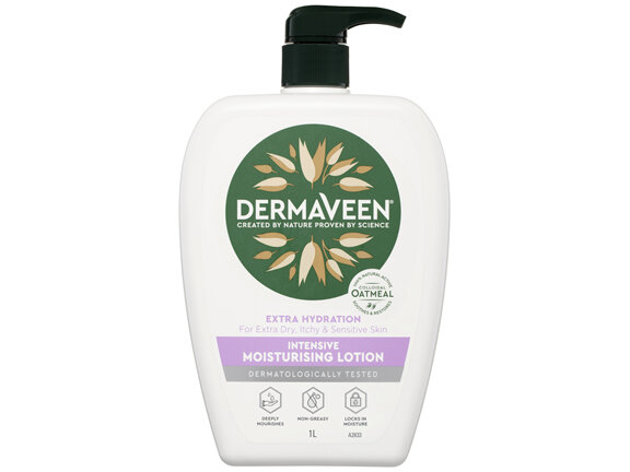 DermaVeen Extra Hydration Intensive Moisturising Lotion for Extra Dry, Itchy & Sensitive Skin 1L