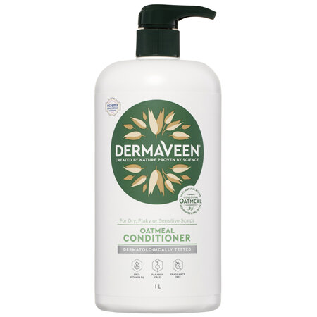 DermaVeen Hair + Scalp Soothing Oatmeal Conditioner for Dry, Flaky or Sensitive Scalps 1L