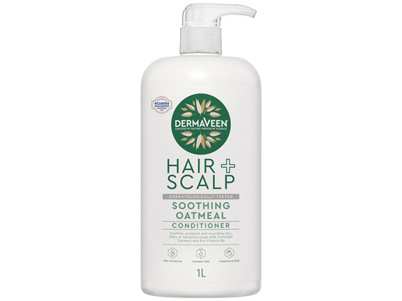 DermaVeen Hair + Scalp Soothing Oatmeal Conditioner for Dry, Flaky or Sensitive Scalps 1L
