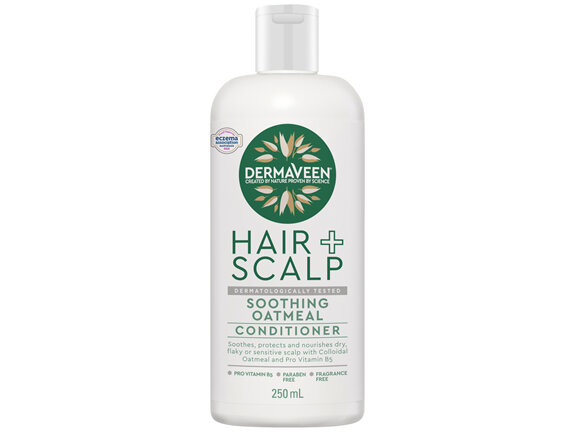 DermaVeen Hair +Scalp Soothing Oatmeal Conditioner for Dry, Flaky or Sensitive Scalps 250mL