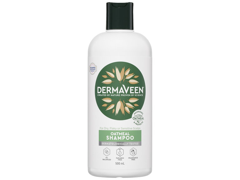 DermaVeen Hair + Scalp Soothing Oatmeal Shampoo for Dry, Flaky or Sensitive Scalps 500mL
