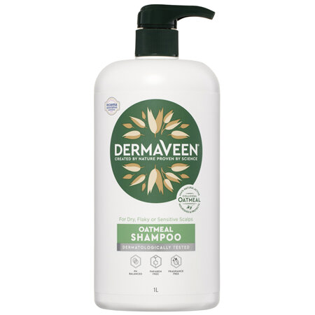 DermaVeen Hair + Scalp Soothing Oatmeal Shampoo for Dry, Flaky or Sensitive Scalps 1L