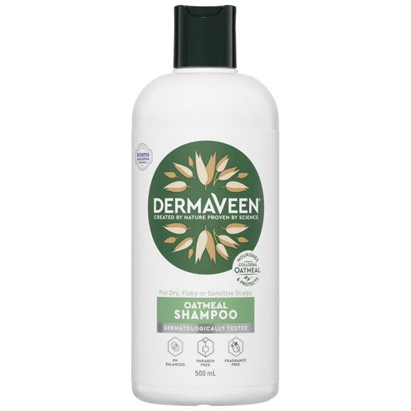DermaVeen Oatmeal Shampoo for Dry, Flaky or Sensitive Scalps 500mL