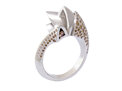 Designer coloured diamond sterling silver rose gold sweeping curve dress ring