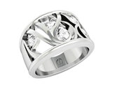 Designer multi stone pear shaped diamond platinum engagement ring
