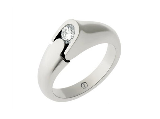 Designer round brilliant diamond platinum engagement ring