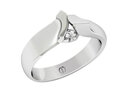 Designer sculptural art round diamond platinum engagement ring