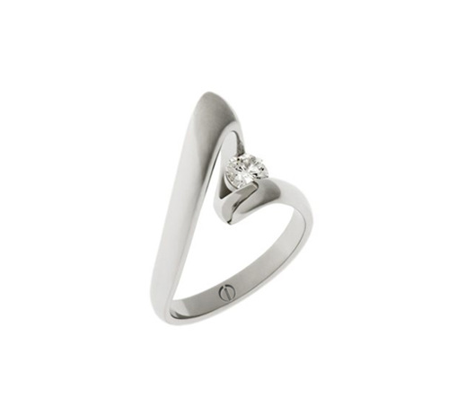 Designer twist platinum band round brilliant diamond engagement ring