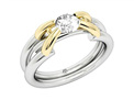 Designer yellow gold and platinum round brilliant diamond engagement ring