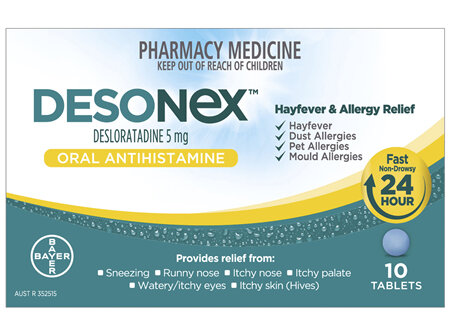 Desonex Antihistamine 24 Hour Non Drowsy Hayfever & Allergy Relief Tablets 10 pack