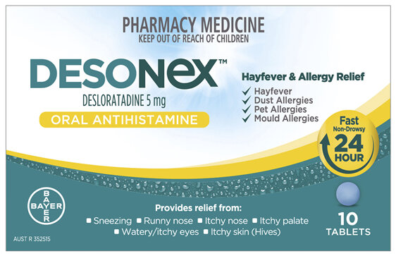 Desonex Antihistamine 24 Hour Non Drowsy Hayfever & Allergy Relief Tablets 10 pack