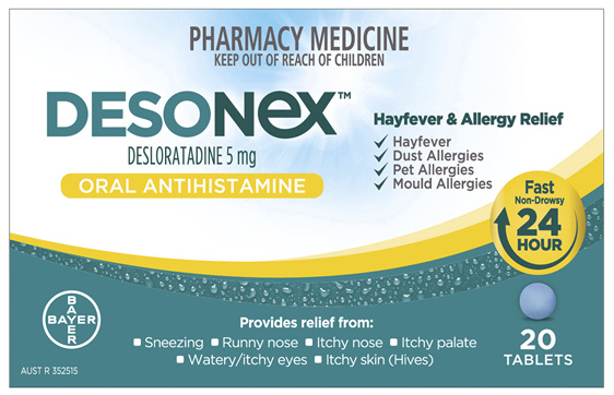 Desonex Antihistamine 24 Hour Non Drowsy Hayfever & Allergy Relief Tablets 20 pack