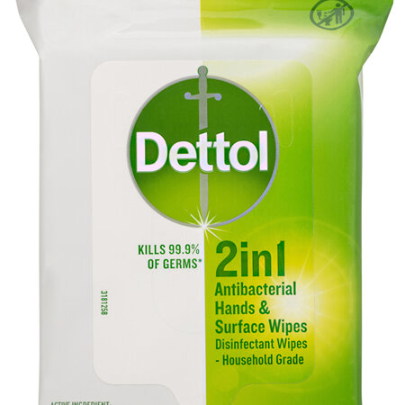 Dettol 2 in 1 Hands and Surfaces Antibacterial Wipes 15pk