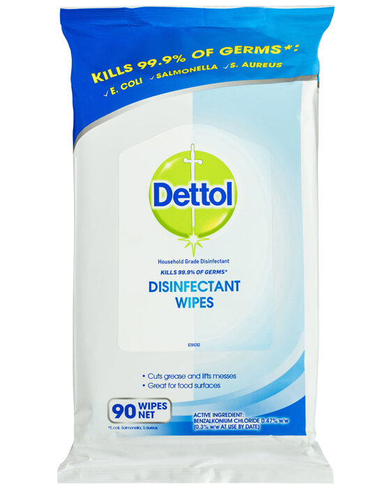 Dettol Antibacterial Disinfectant Surface Cleaning Wipes 90pk